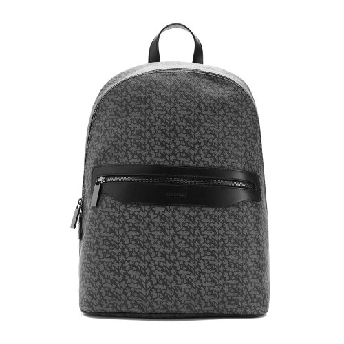 CANALI/康納利 男士CANALI標識印花皮革拉鏈雙肩包【BLACK EDITION】 P325921-NC00082-110 19年秋冬