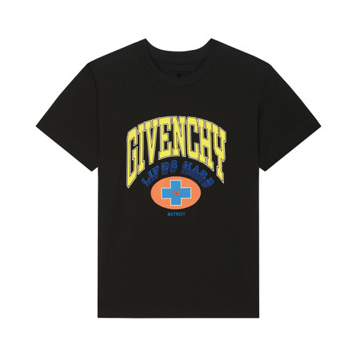Givenchy/紀梵希 23年早春新款 BSTROY聯(lián)名系列 男士黑色純棉刺繡貼片短袖T恤BM716R3Y97-001