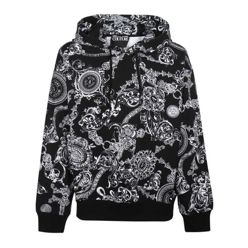 VERSACE JEANS/范思哲牛仔 男士拼色棉質印花裝飾長袖上衣衛衣連帽衫運動衫套頭衫 71GAI3C0-FS004-899
