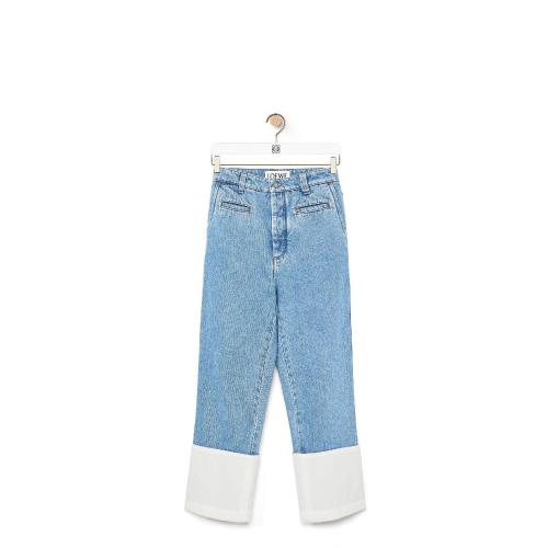  LOEWE羅意威    女士 牛仔褲 Fisherman stonewash jeans in cotton S2272110IB-5820 預定商品1-3周發貨