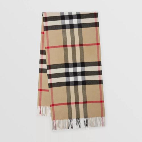  BURBERRY 22年秋冬 男士 格紋羊絨大號圍巾 80453351 預(yù)定商品1-3周發(fā)貨