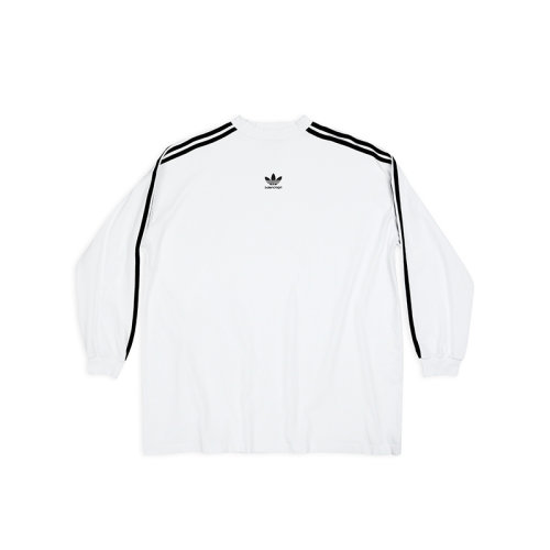 Balenciaga/巴黎世家 22年秋冬新款 ADIDAS聯(lián)名系列 男女同款白色純棉Logo標(biāo)記長袖T恤728789TNVA61156