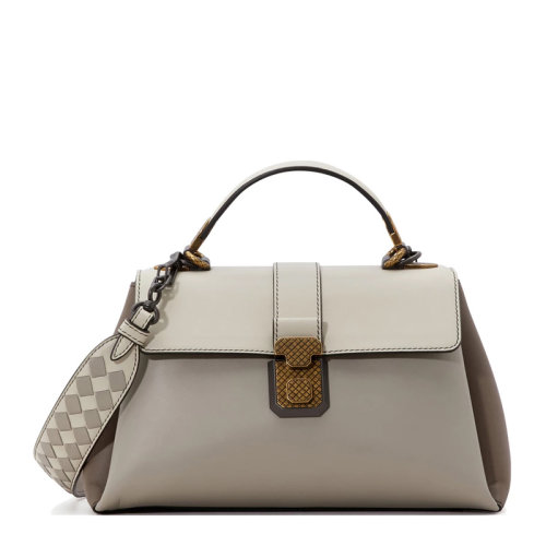 Bottega Veneta/葆蝶家 女士灰色羊皮手提包斜挎包單肩包女包 493690-VCGP0-1513