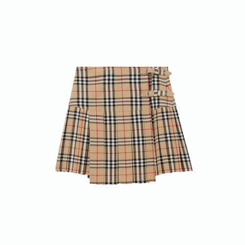 BURBERRY/博柏利  巴寶莉女裙 時(shí)尚百搭 女士典藏米色格紋短裙半身裙 80258321 HKY012467