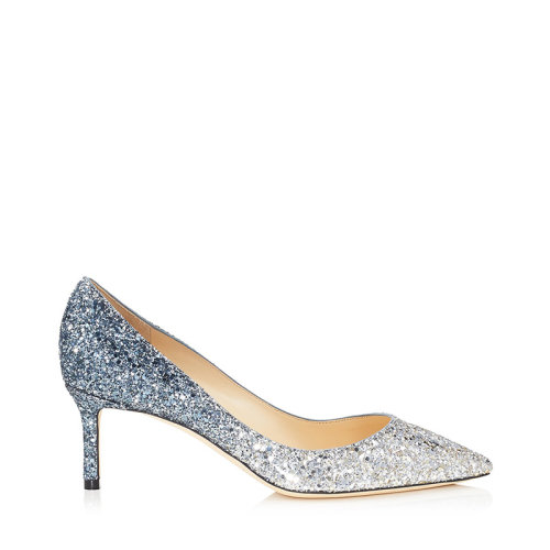 Jimmy Choo/周仰杰  女鞋  ROMY 女士銀藍色漸變時尚休閑尖頭高跟鞋 ROMY60BRESILVERDUSKBLU