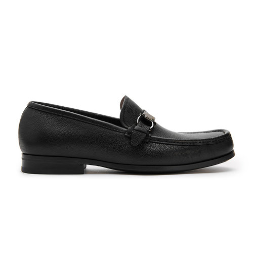 Salvatore Ferragamo/菲拉格慕 GANCINI樂福鞋 男士商務休閑鞋 黑色 703762-02B050-ADAM