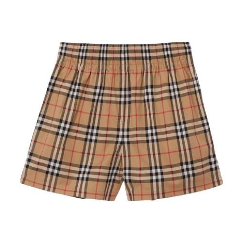 BURBERRY/博柏利  巴寶莉女褲 時(shí)尚百搭 女士典藏米色棉質(zhì)格紋短褲 80405981