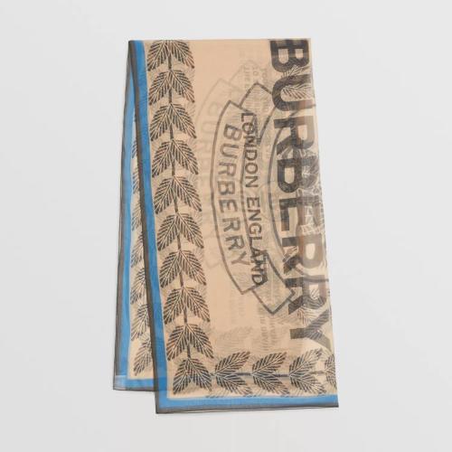  BURBERRY 22年秋冬 女士 馬術(shù)印花絲質(zhì)雪紡圍巾 80621721