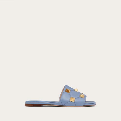  VALENTINO華倫天奴 22年秋冬 女士 平底涼鞋 CLAQUETTES ROMAN STUD EN NAPPA MATELASSé WW2S