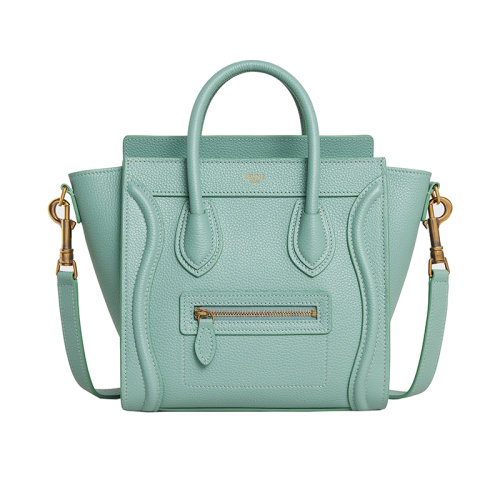 CELINE/賽琳 22新款 NANO MODEL系列 女士薄荷綠小牛皮拆卸肩帶手提肩背斜挎包189243DRU.29IM