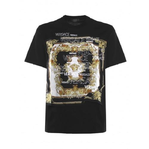  VERSACE/范思哲 男士黑色棉質短袖T恤 10008511A00661 2B130 PLFSX