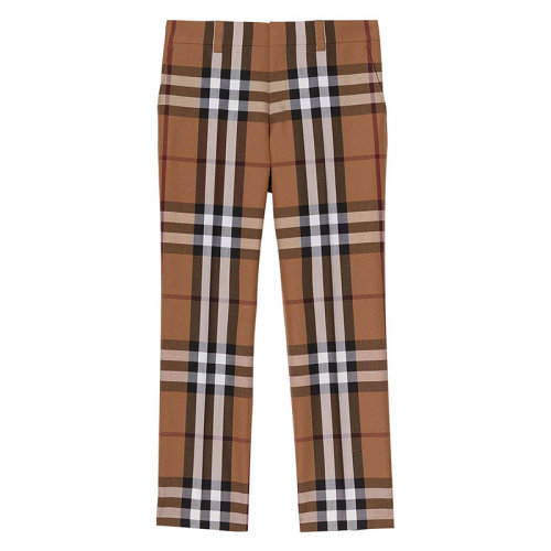 BURBERRY/博柏利 巴寶莉 男褲 格紋 男士時尚百搭棕色羊毛西褲 45652171