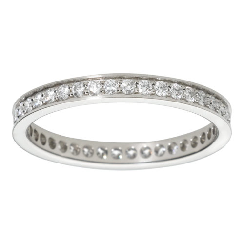 CARTIER/卡地亞 950鉑金鑲嵌39顆鉆石排鉆Ballerine戒指 求婚結婚訂婚對戒  B4072000