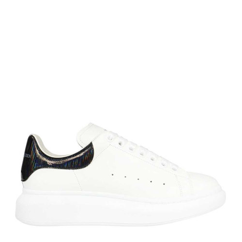 Alexander McQueen/亞歷山大麥昆 男士 鞋靴 21春夏 白色系帶圓頭黑尾小白鞋運動鞋 男士休閑運動鞋