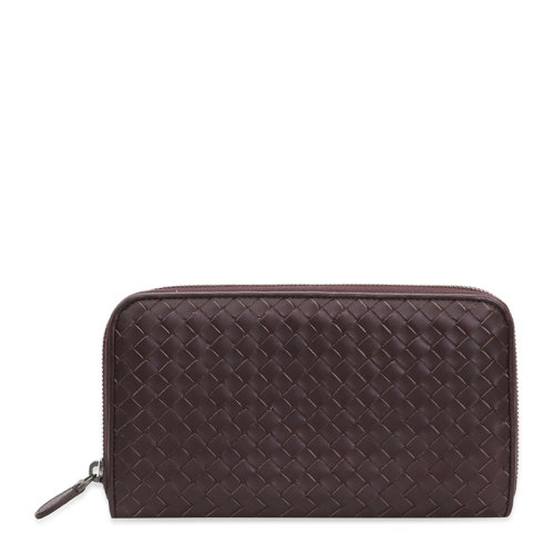 Bottega Veneta/葆蝶家 男士純色牛皮經典編織拉鏈開合長款錢夾錢包卡包手包手拿包男包 311263-V4651 多色可選