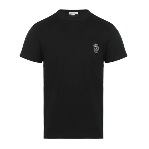 Alexander McQueen/亞歷山大麥昆22春夏骷髏徽標男士短袖T恤683163QSX03