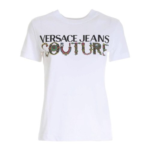  VERSACE JEANS COUTURE 女士印花棉質短袖T恤 71HAHF03 CJ00F 003 PLFSX
