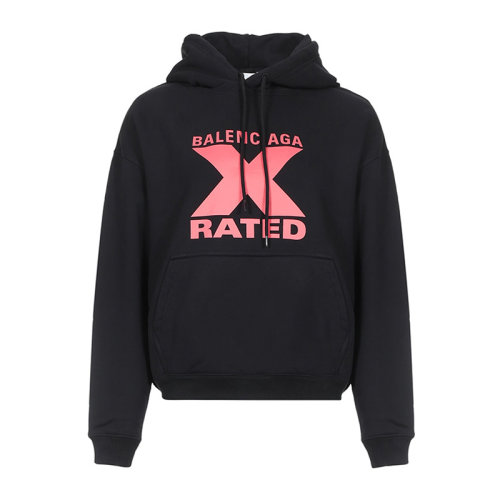 BALENCIAGA/巴黎世家 女裝 服飾 黑色棉質(zhì)經(jīng)典logo款連帽衛(wèi)衣 女衛(wèi)衣