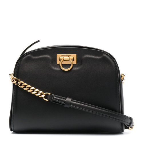 Salvatore Ferragamo/菲拉格慕 女士黑色小牛皮單肩包女包 210446-741187（預售4-5周發貨）