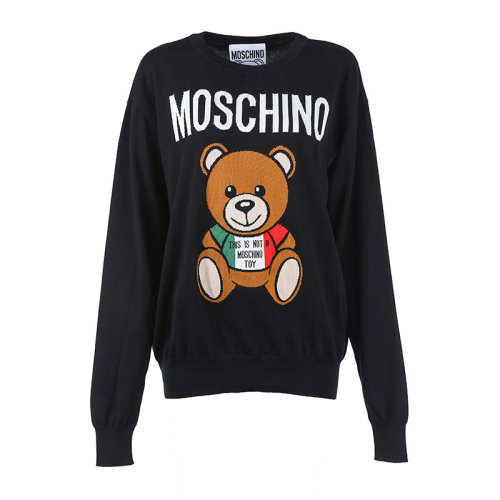 MOSCHINO/莫斯奇諾泰迪熊圖案棉質寬松女士針織衫/毛衣V091005021