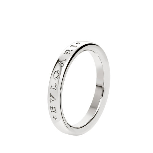 BVLGARI/寶格麗 結婚對戒系列FEDI 男女通用精雕BVLGARI徽標鉑金戒指 355225