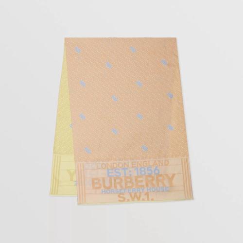  BURBERRY 22年秋冬 女士 雙面兩用專屬標識絲質提花圍巾 80531931