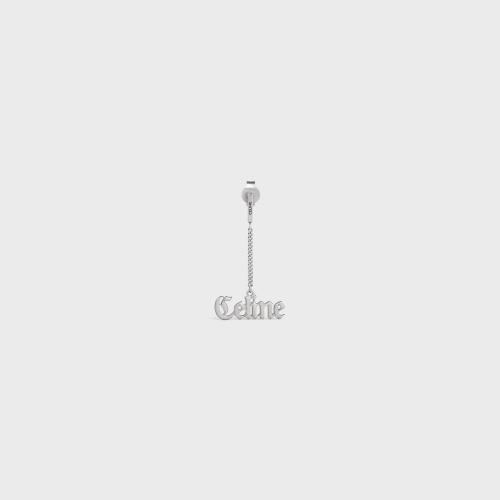  CELINE賽琳思琳 22年秋冬 男士 耳環 CELINE銠銀色飾面銀質哥特式耳環 46Z296SIL.36SI