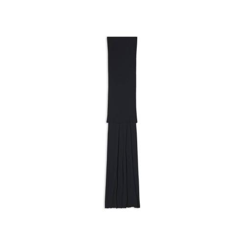  BALENCIAGA巴黎世家 22年秋冬 女士 連衣裙 Womens Boat Collar Double Layer Dress in Black
