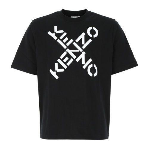 KENZO/高田賢三 男士黑色棉質時尚百搭印花LOGO短袖T恤