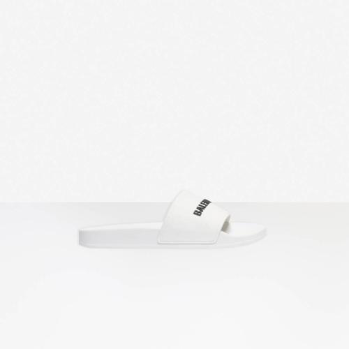  BALENCIAGA巴黎世家 22年秋冬 女士 平底涼鞋 Women's Pool Slide Sandal in White Black 5655 預定商品1-3周發貨