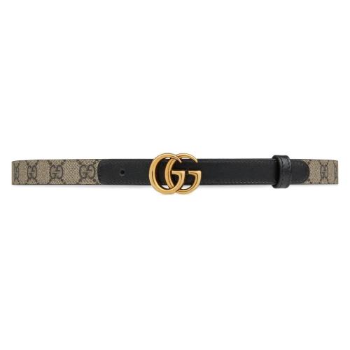  GUCCI古馳 22年秋冬 女士 雙G帶扣窄版腰帶 409417 92TLC 9769