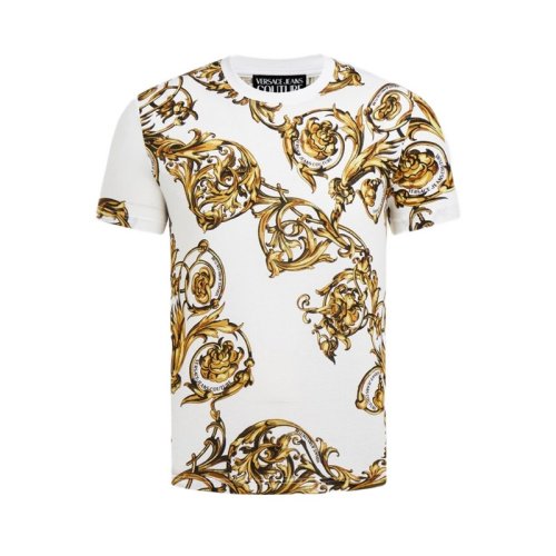  VERSACE JEANS COUTURE 男士印花棉質短袖T恤 72GAH6S0 JS049 G03 PLFSX