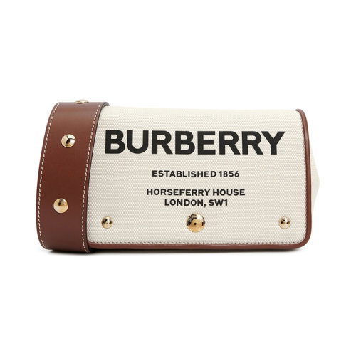 BURBERRY/博柏利 女士拼色棉質(zhì)徽標印花裝飾單肩包 8051844