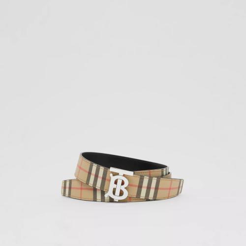  BURBERRY 22年秋冬 男士 雙面兩用 Vintage 格紋專屬標(biāo)識(shí)裝飾腰帶 80527791