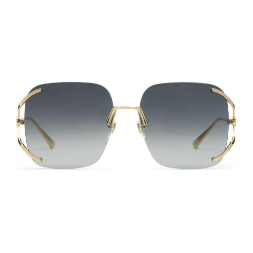  GUCCI古馳 22年秋冬 女士 方形金屬太陽眼鏡 610393 I3330 8017