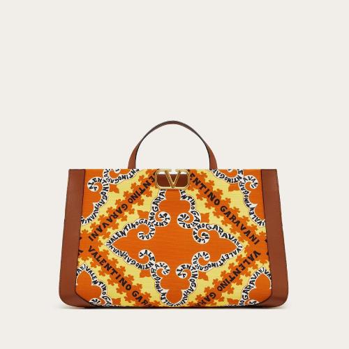  VALENTINO華倫天奴 22年秋冬 女士 手提包 SAC a MAIN VLOGO SIGNATURE EN TOILE a IMPRIMé M