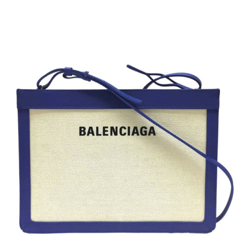 Balenciaga 巴黎世家  女士帆布配皮logo印花單肩斜挎包