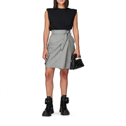 MaxMara/麥絲瑪拉 女士灰色時尚休閑半身裙 Verdier 001