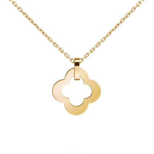 Van Cleef & Arpels/梵克雅寶 經典Byzantine Alhambra系列 18k金黃金鏤空四葉草吊墜VCARD38900