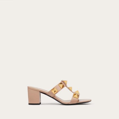  VALENTINO華倫天奴 22年秋冬 女士 中跟涼鞋 MULES ROMAN STUD EN CUIR DE VEAU， TALON?: 60