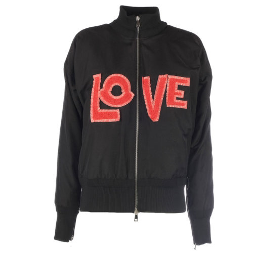 Moncler/蒙克萊 蒙口 女裝 時尚百搭 LOVE字母黑色女士立領風衣 4537705539JQ999