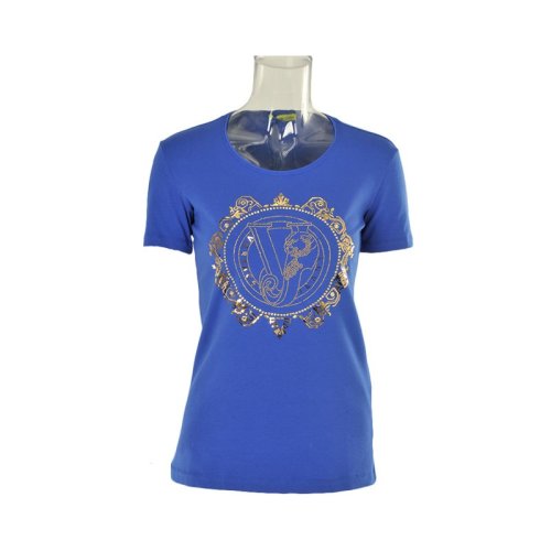  VERSACE JEANS COUTURE 女士藍色棉質短袖T恤 B2HPA711 0567 225 PLFSX