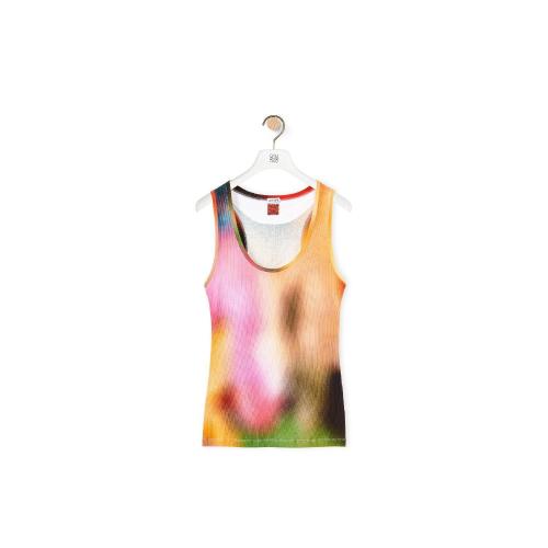  LOEWE羅意威 22年秋冬 女士 背心 Blur print tank top in cotton S540Y07XAD-9990