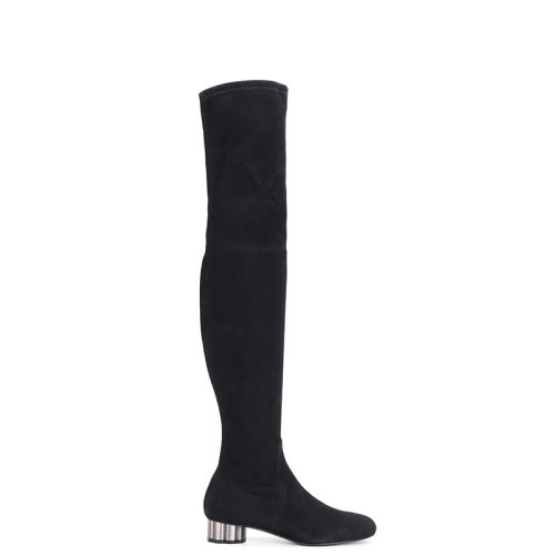 Salvatore Ferragamo/菲拉格慕 女士BRINDISI系列絨面過膝長筒靴 0672924