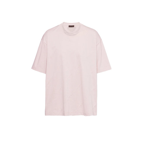 PRADA/普拉達 22年春夏新款 男士蜜桃色棉質背面徽標刺繡短袖T恤UJN772_ILK_F0924_S_212