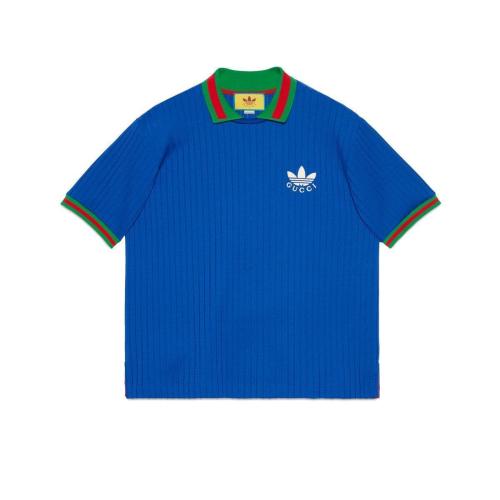  GUCCI古馳 22年秋冬 男士 adidas x Gucci聯名系列滌綸Polo衫 691777 XJEKF 4364