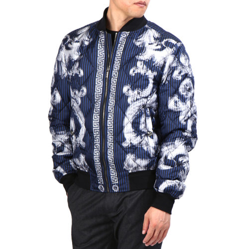 VERSACE/范思哲 男士多色拼色鵝絨填充經(jīng)典美杜莎頭像希臘回紋裝飾長袖上衣外套夾克 A74138-A219547-A73V
