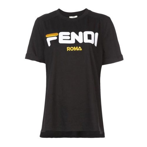 Fendi/芬迪 20春夏 FENDI x FILA聯名限量款戚薇同款 女裝 服裝 棉質logo印花時尚休閑 女士短袖T恤
