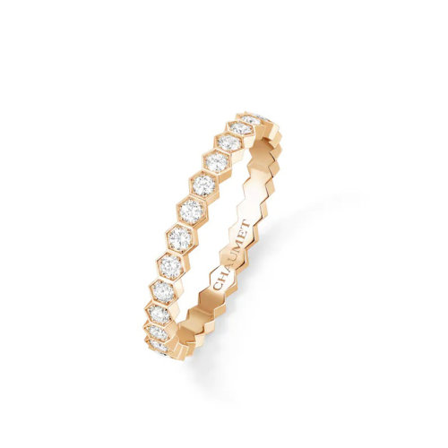Chaumet/尚美 經(jīng)典BEE MY LOVE系列 18k金玫瑰金愛?巢滿鉆戒指081935