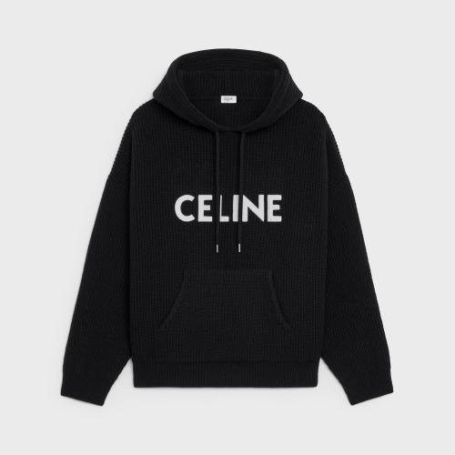  CELINE賽琳思琳 22年秋冬 男士 衛衣 CELINE羅紋羊毛連帽套頭衫 2A85W423P.38NO